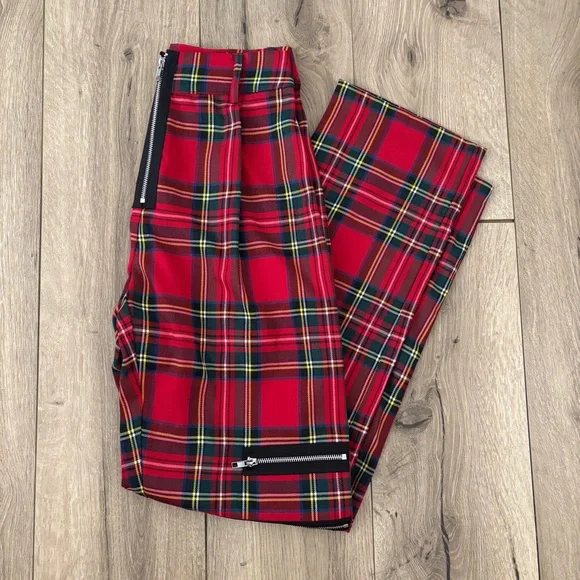 Danielle Guizio Plaid Zipper Trousers - Picture 2 of 5